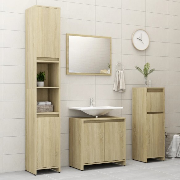 Armoire de salle de bain Chêne sonoma 30x30x95 cm Aggloméré