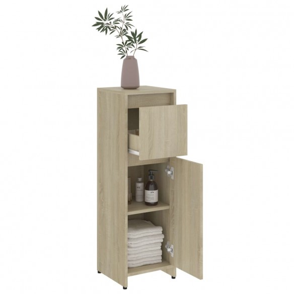 Armoire de salle de bain Chêne sonoma 30x30x95 cm Aggloméré