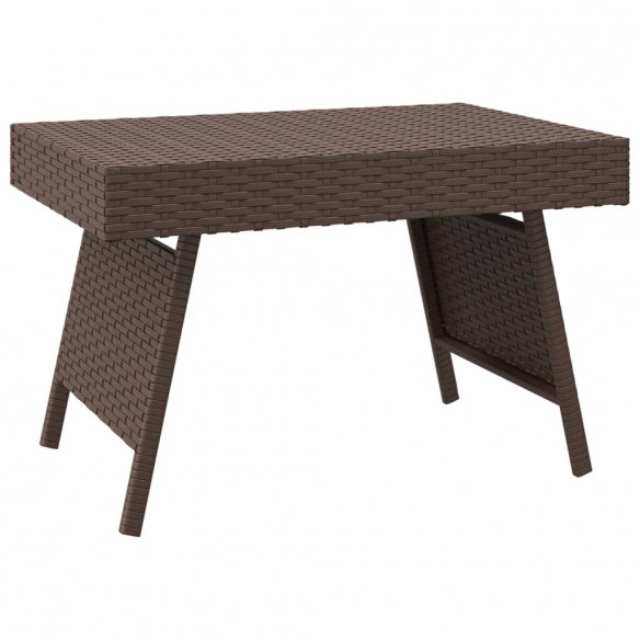 Table d'appoint pliable marron 60x40x38 cm résine tressée