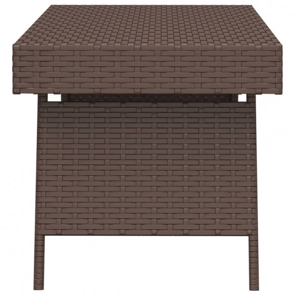 Table d'appoint pliable marron 60x40x38 cm résine tressée
