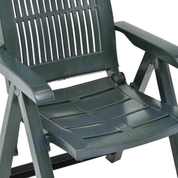 Chaises inclinables de jardin 2 pcs Plastique Vert