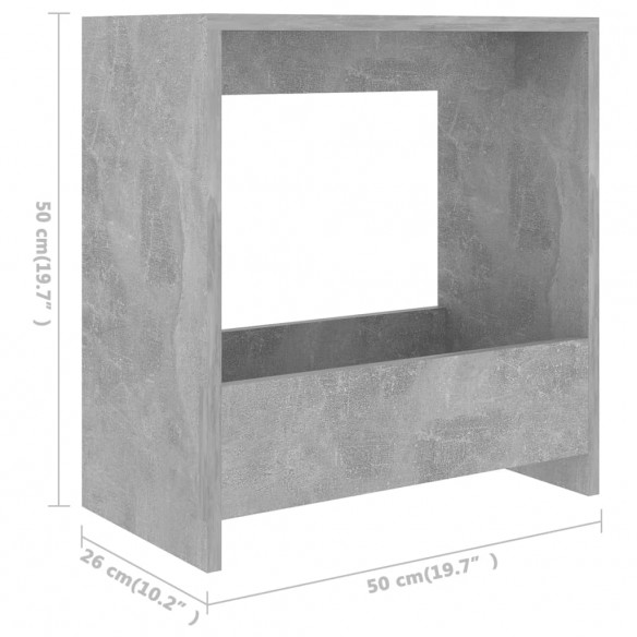 Table d'appoint Gris béton 50x26x50 cm Aggloméré