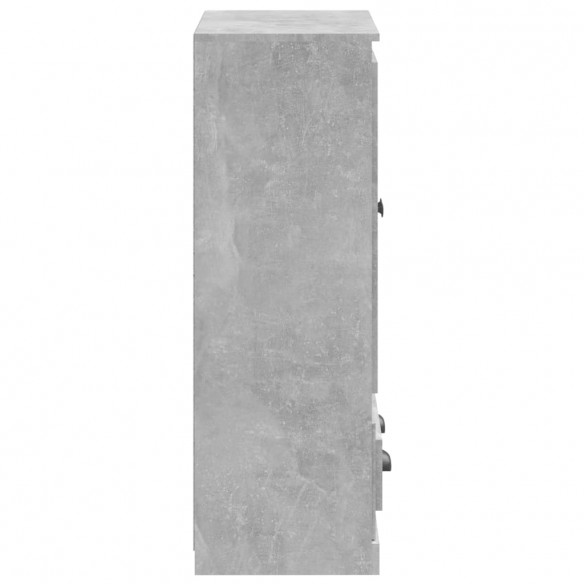 Buffet haut gris béton 60x35,5x103,5 cm bois d'ingénierie