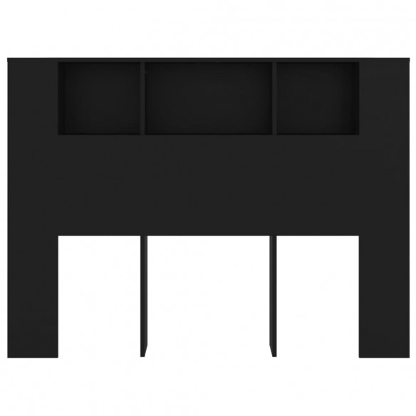 Armoire de tête de lit Noir 140x18,5x104,5 cm