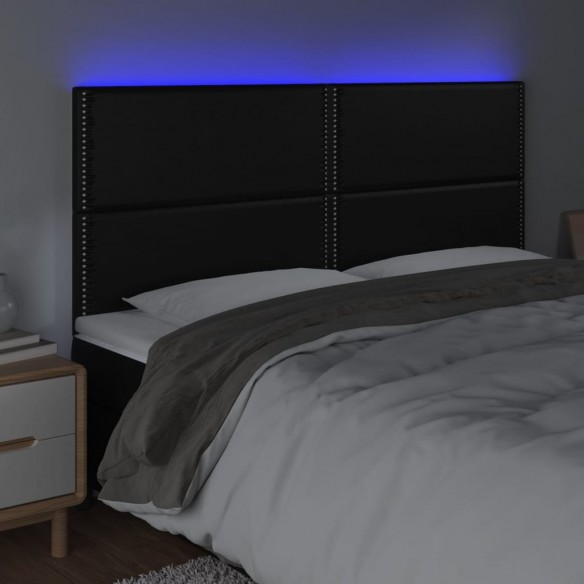 Tête de lit à LED Noir 180x5x118/128 cm Similicuir