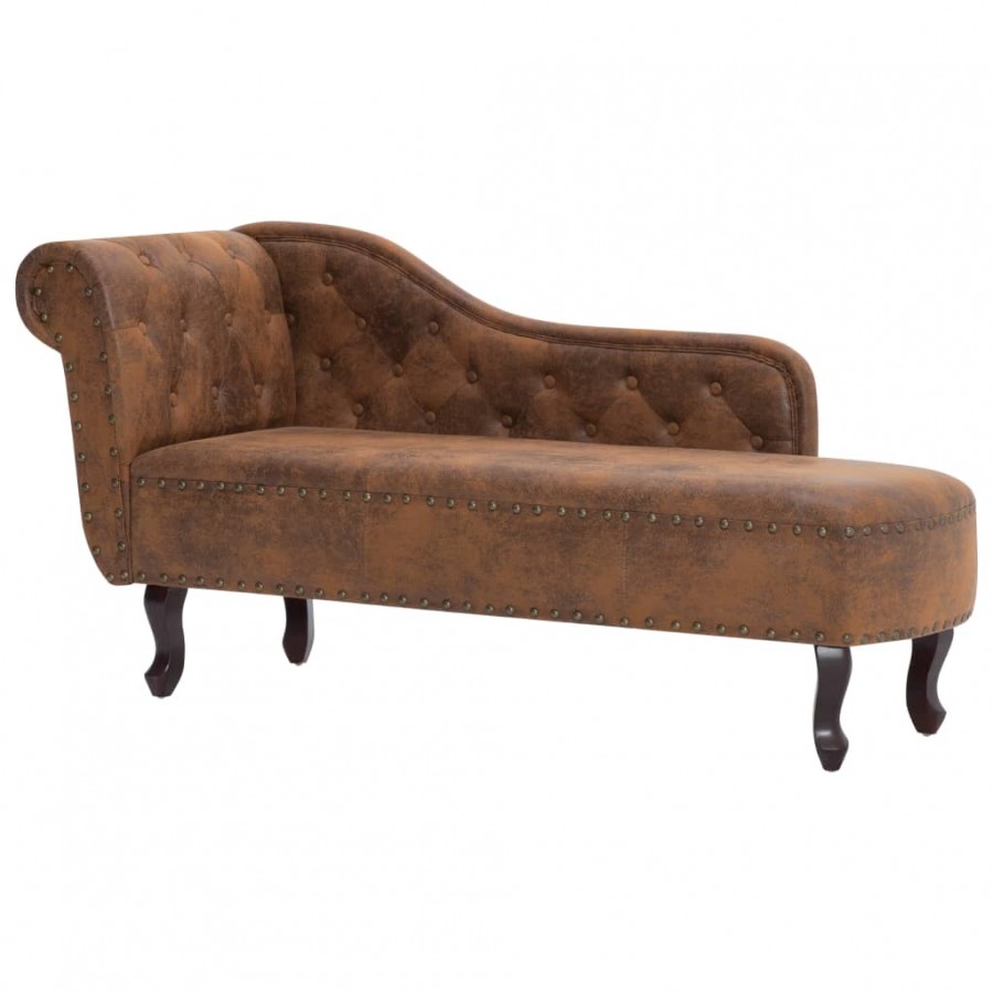 Chaise longue Marron Similicuir daim Chaise longue Marron Similicuir daim