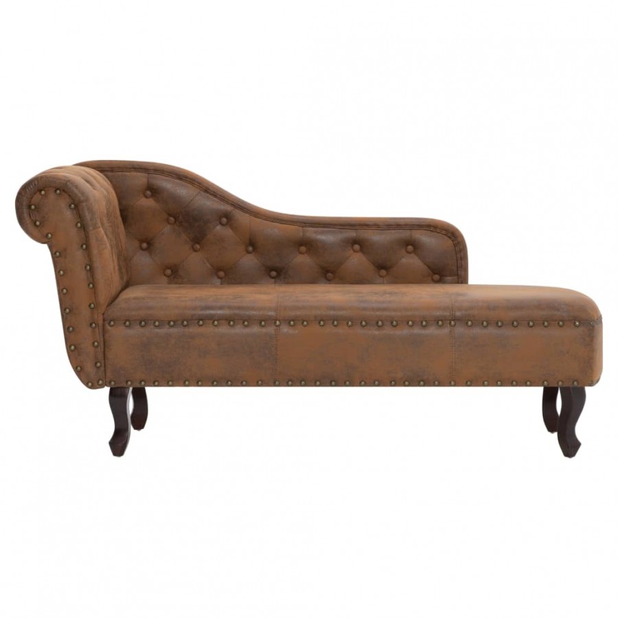 Chaise longue Marron Similicuir daim Chaise longue Marron Similicuir daim