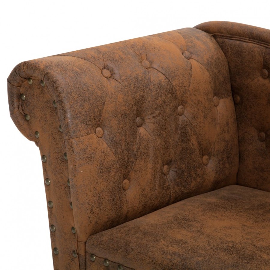 Chaise longue Marron Similicuir daim Chaise longue Marron Similicuir daim
