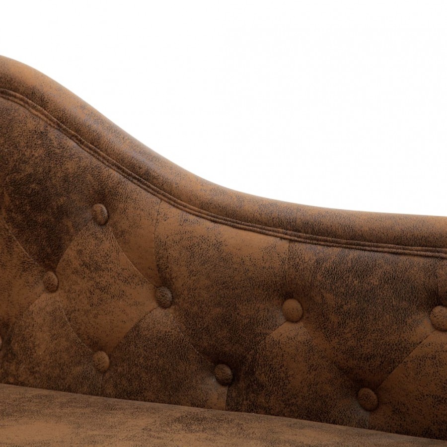Chaise longue Marron Similicuir daim Chaise longue Marron Similicuir daim