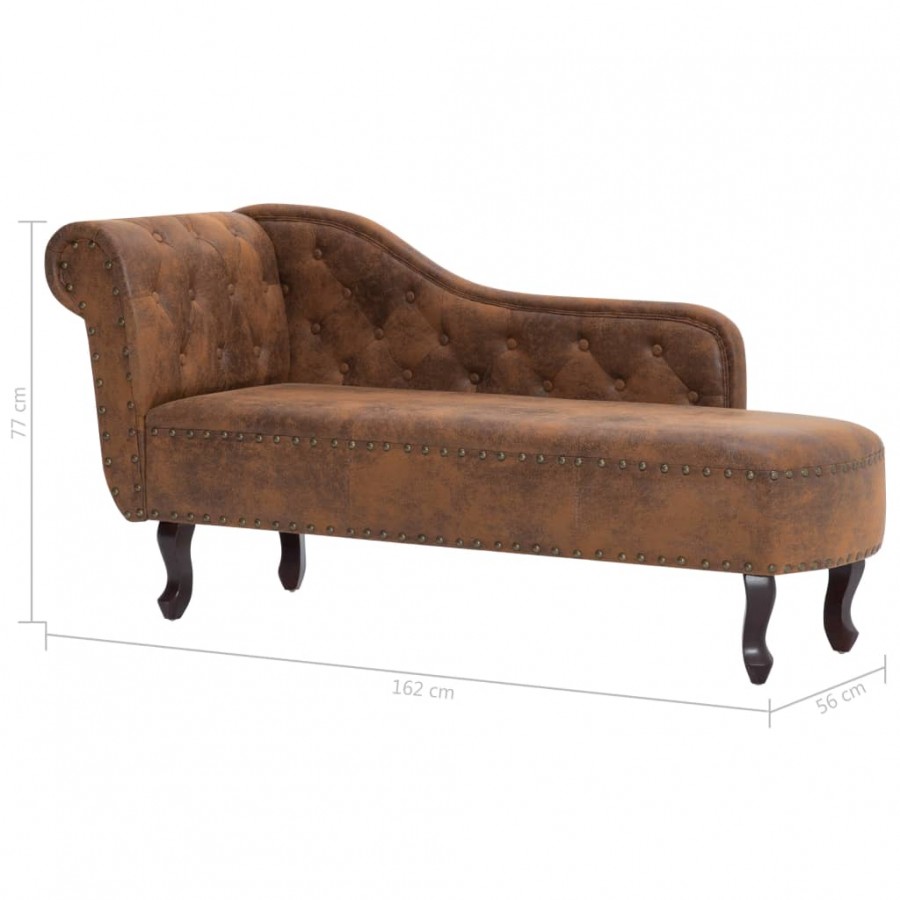 Chaise longue Marron Similicuir daim Chaise longue Marron Similicuir daim