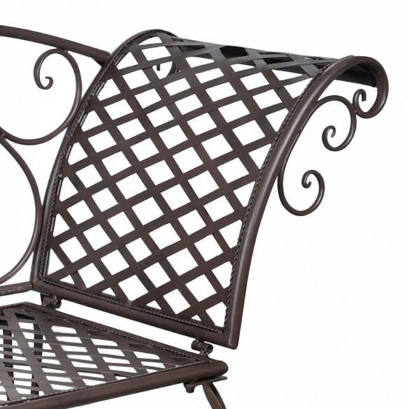Chaise longue de jardin 128 cm Acier Antique Marron