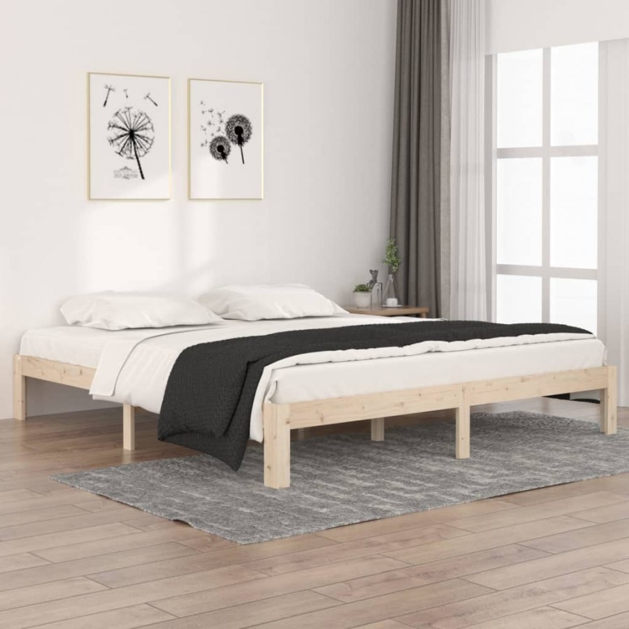 Cadre de lit bois massif 180x200 cm super king