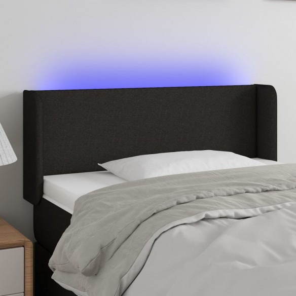 Tête de lit à LED Noir 83x16x78/88 cm Tissu