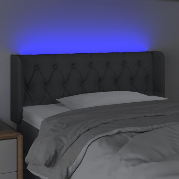 Tête de lit à LED Gris foncé 93x16x78/88 cm Tissu