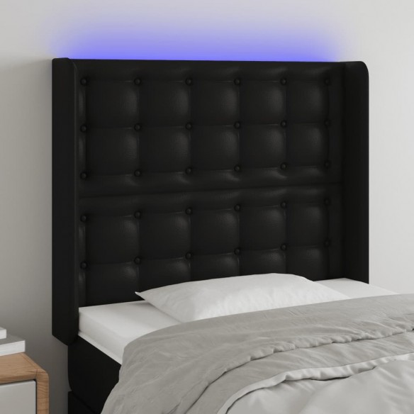 Tête de lit à LED Noir 103x16x118/128 cm Similicuir