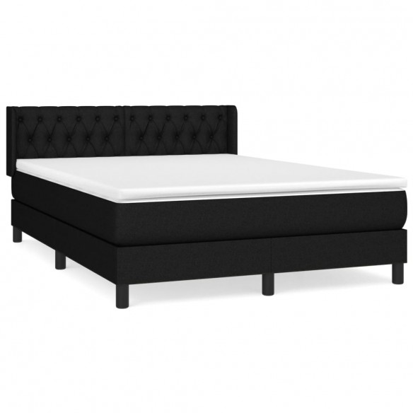 Cadre de lit avec matelas Noir 140x200 cm Tissu