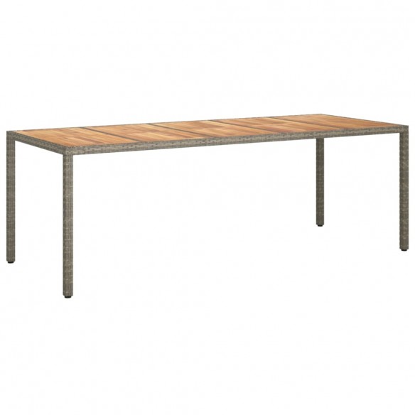Table de jardin Gris 250x100x75 cm Résine tressée