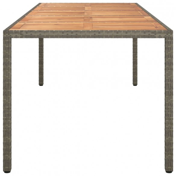 Table de jardin Gris 250x100x75 cm Résine tressée