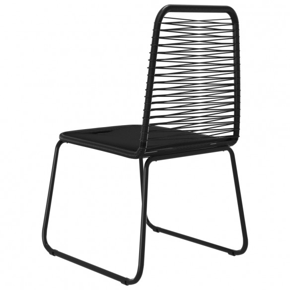 Chaises d'extérieur 6 pcs Résine tressée Noir