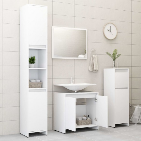 Armoire de salle de bain Blanc 60x33x61 cm Aggloméré