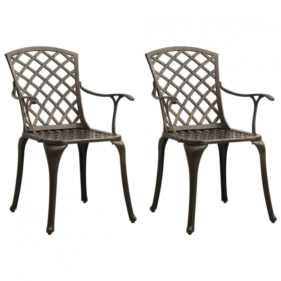 Chaises de jardin 2 pcs Aluminium coulé Bronze