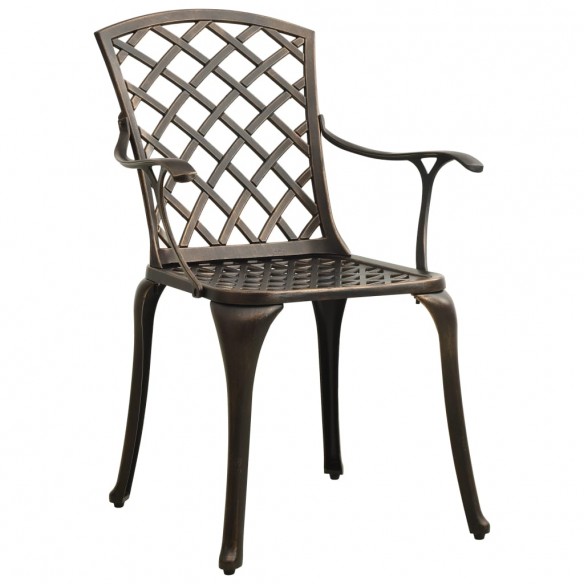 Chaises de jardin 2 pcs Aluminium coulé Bronze