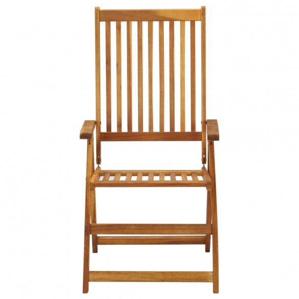 Chaises inclinables de jardin 3 pcs Bois solide d'acacia