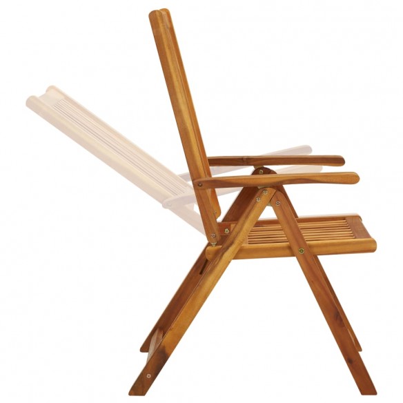 Chaises inclinables de jardin 3 pcs Bois solide d'acacia