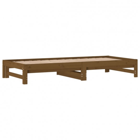 Lit coulissant Marron miel 2x(90x200) cm Bois de pin solide