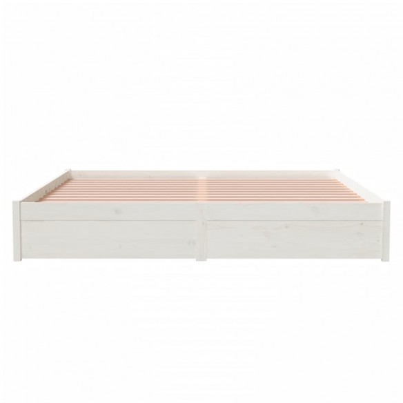 Cadre de lit Blanc Bois massif 180x200 cm Super King