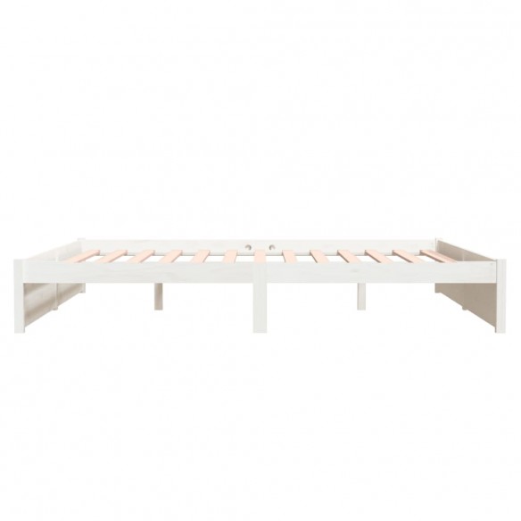 Cadre de lit Blanc Bois massif 180x200 cm Super King