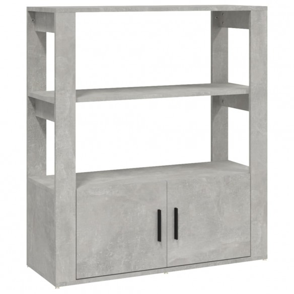 Buffet Gris béton 80x30x90 cm Bois d'ingénierie