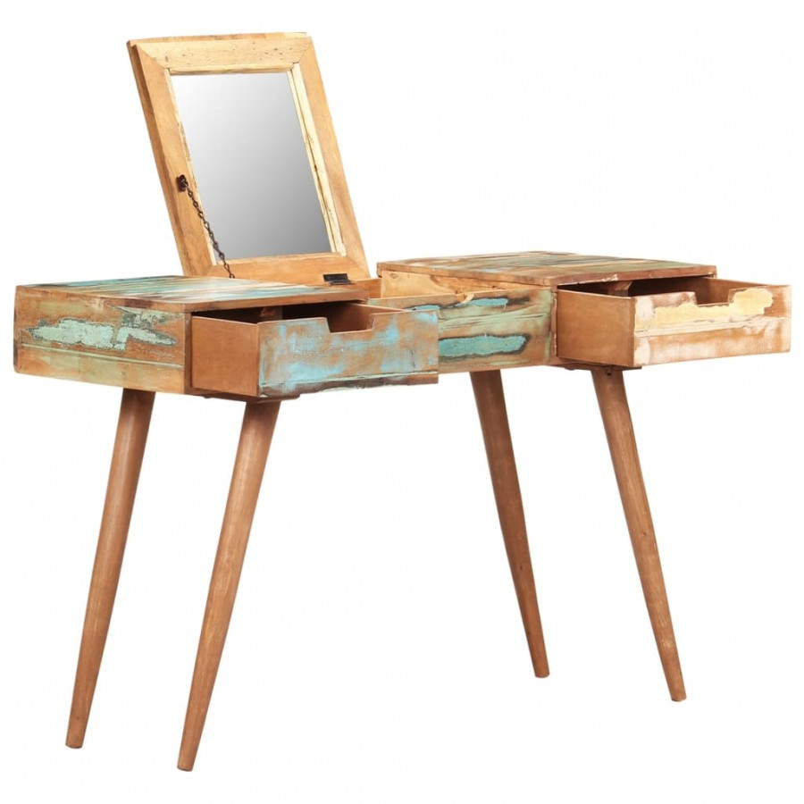 Coiffeuse avec miroir 112x45x76 cm Bois massif de récupération