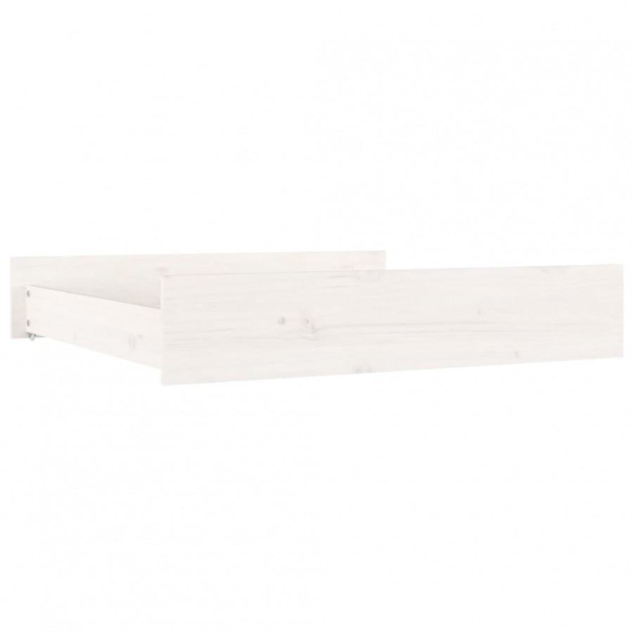 Tiroirs de lit 2 pcs blanc Bois de pin massif Tiroirs de lit 2 pcs blanc Bois de pin massif