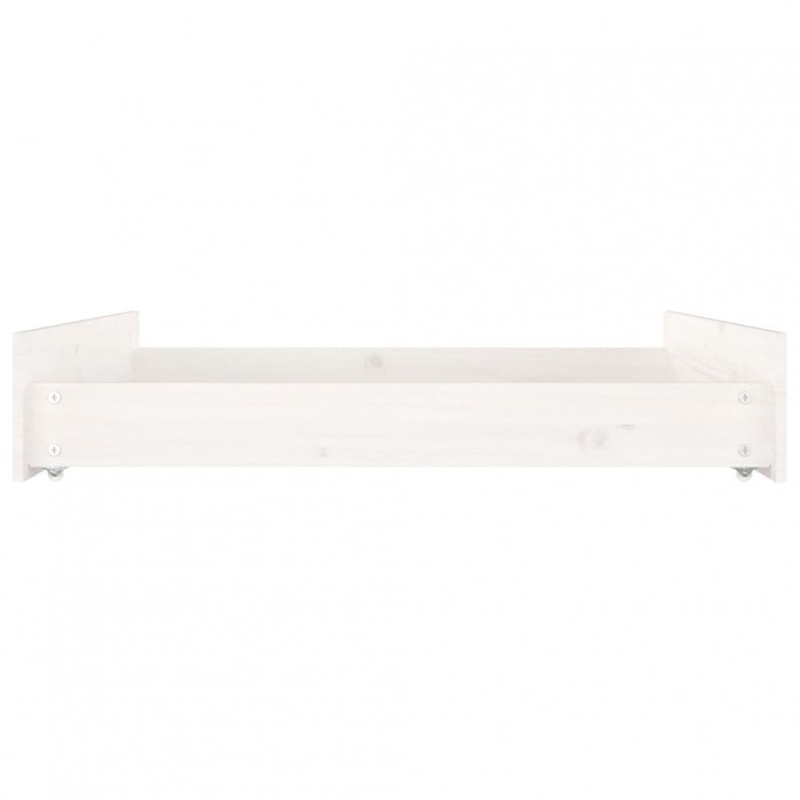 Tiroirs de lit 2 pcs blanc Bois de pin massif Tiroirs de lit 2 pcs blanc Bois de pin massif