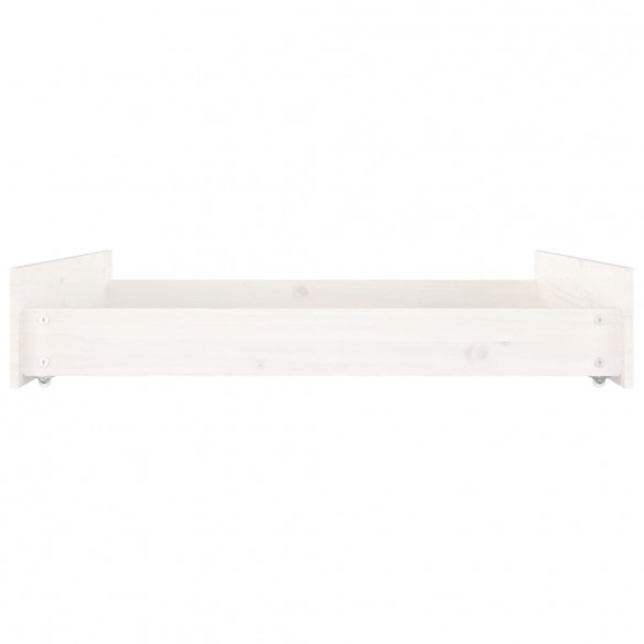 Tiroirs de lit 2 pcs blanc Bois de pin massif