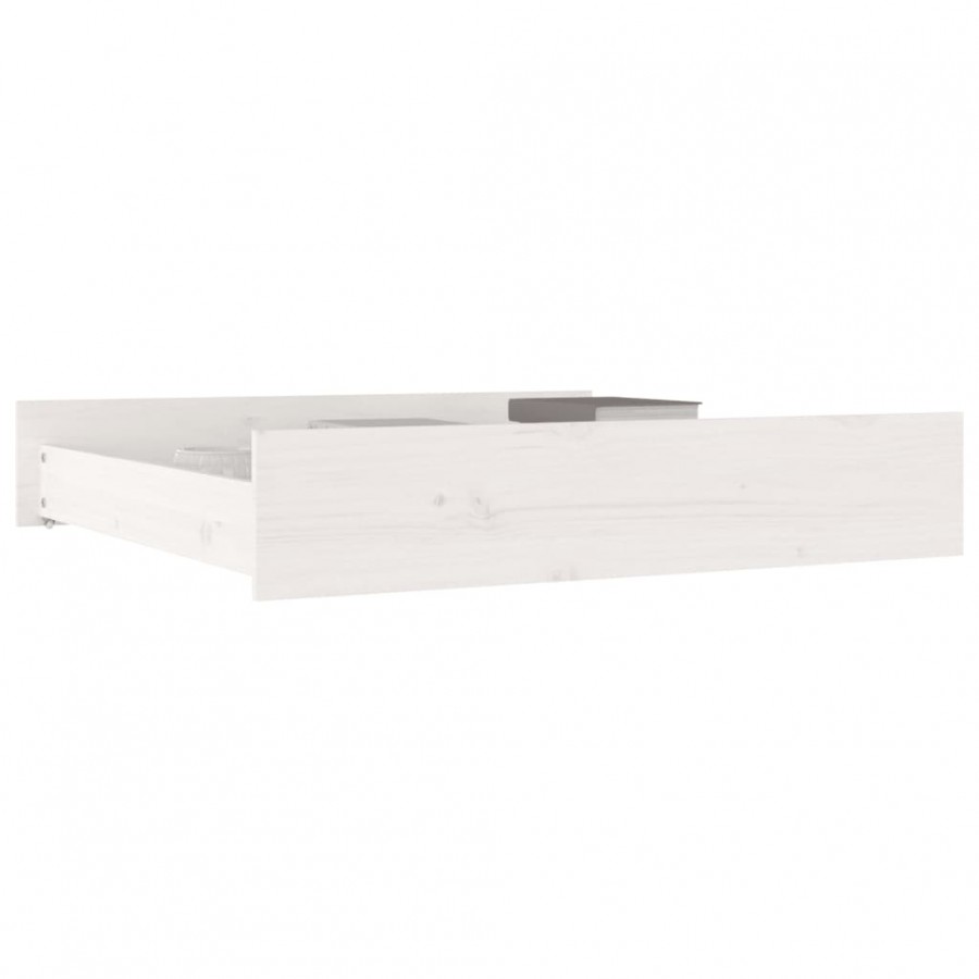 Tiroirs de lit 2 pcs blanc Bois de pin massif Tiroirs de lit 2 pcs blanc Bois de pin massif