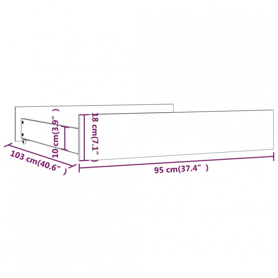 Tiroirs de lit 2 pcs blanc Bois de pin massif Tiroirs de lit 2 pcs blanc Bois de pin massif