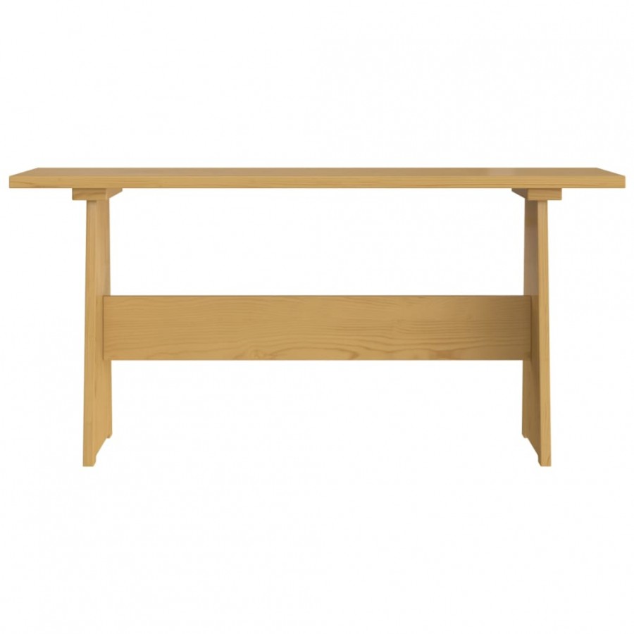 Table à manger avec banc Marron miel Bois de pin solide