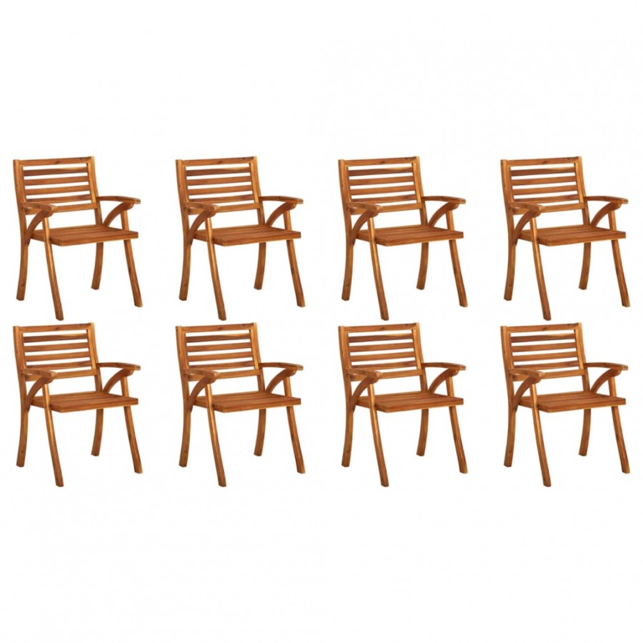 Chaises de jardin 8 pcs Bois d'acacia solide