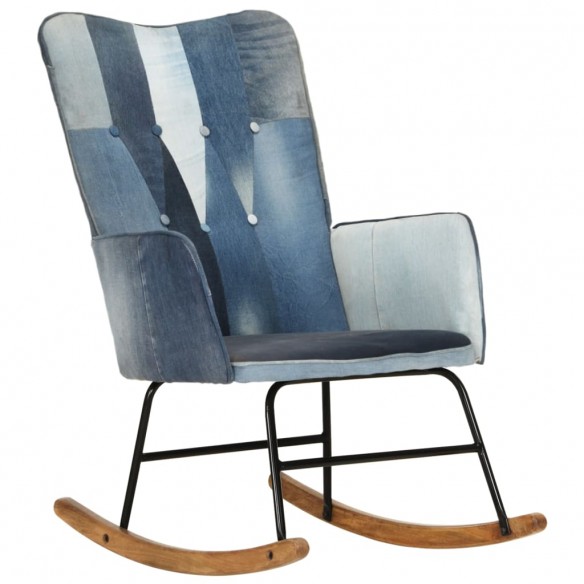 Chaise à bascule Denim Bleu Toile patchwork