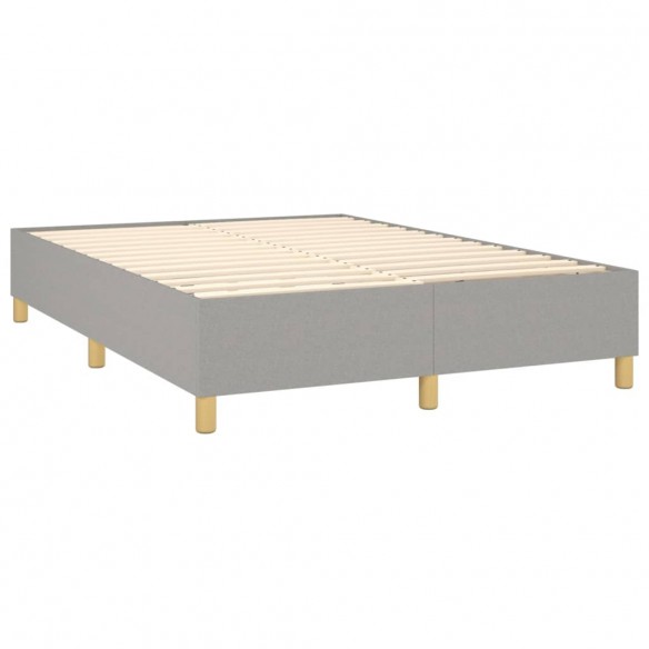 Sommier à lattes de lit matelas LED Gris clair 140x200 cm Tissu