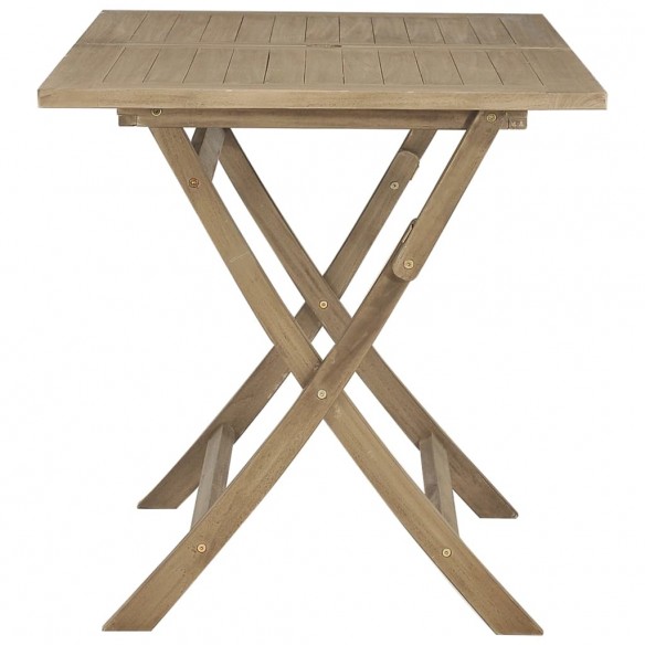 Table de jardin pliante gris 120x70x75 cm bois de teck solide