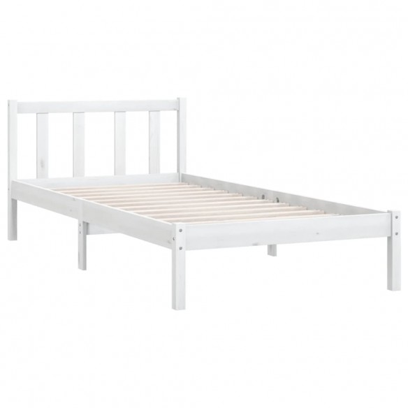 Cadre de lit Blanc Bois de pin massif 100x200 cm