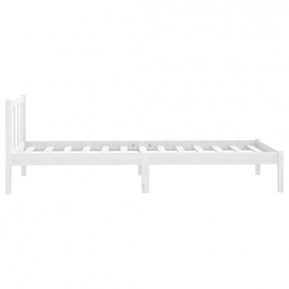 Cadre de lit Blanc Bois de pin massif 100x200 cm