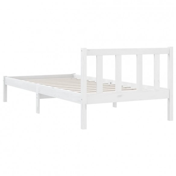 Cadre de lit Blanc Bois de pin massif 100x200 cm