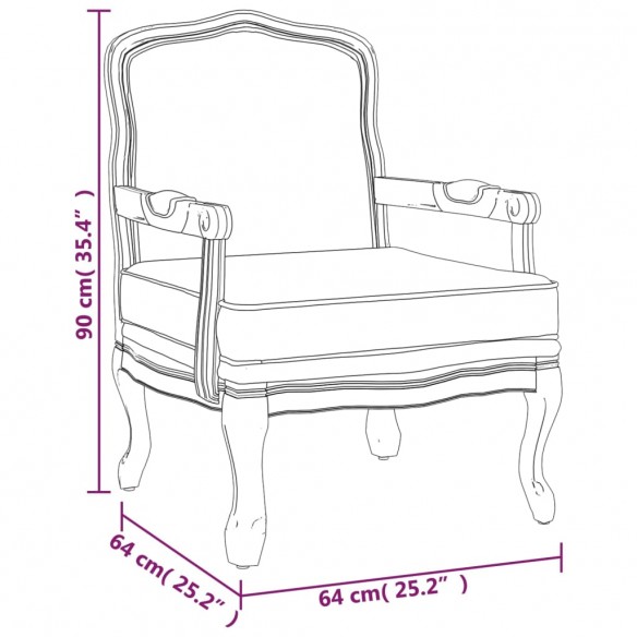 Chaise de canapé beige 64x64x90 cm lin