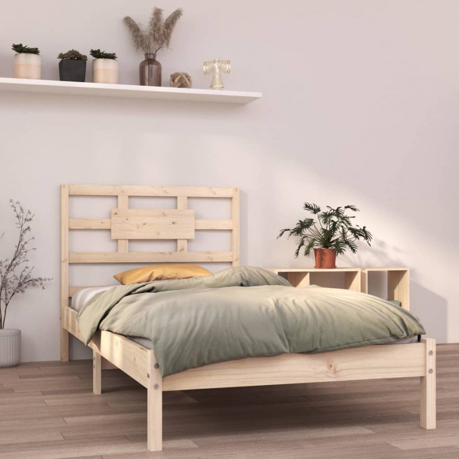 Cadre de lit bois massif 90x190 cm simple