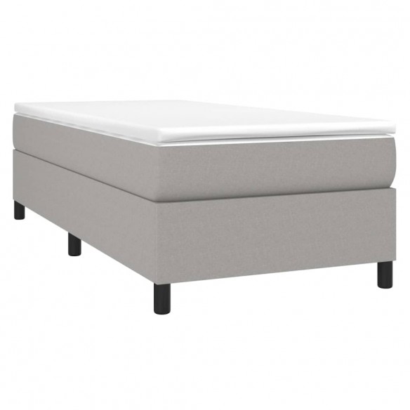 Cadre de lit avec matelas Gris clair 100x200cm Tissu