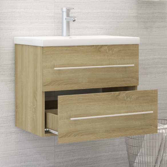 Armoire d'évier avec lavabo intégré Chêne sonoma Aggloméré